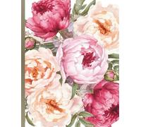 A4 Floral Notebook: Watercolour Peonies Unlined Journal for Daily Notes and Sketches