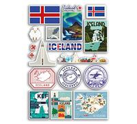A4 Foglio Adesivo Islanda Adesivi in Vinile - Islandese Luoghi di Riferimento City Beach Flag Mappa Vacanza Valigia Bagagli Scrapbook Cultura Viaggio #78885