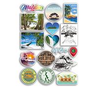 A4 Foglio adesivo Maldive Adesivi in vinile - Punti di riferimento City Beach Flag Mappa Vacanza Valigia Bagagli Scrapbook Cultura Viaggio #78873