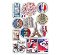 A4 Foglio Adesivo Parigi Adesivi in vinile - Francese Francia Torre Eiffel Luoghi di interesse City Beach Flag Mappa Vacanza Valigia Bagagli Scrapbook Cultura Viaggio #78874