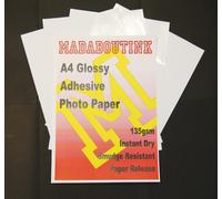 A4 Gloss Adesivo Carta da Foto Inkjet 135gsm 100 Fogli Lucido Etichetta