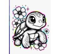 A4 Graph Paper Notebook - Neon Cute Turtle Cover - Grid Journal for Math, School, Science & Notes: Large A4 Grid Notebook with Square Graph Pages - ... Science, Drawing, Planning & Technical Work