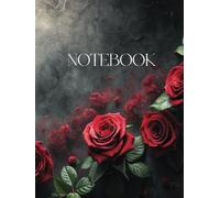 A4 Hardback Notebook Dark Roses Design 8.5x11" 414 pages Ruled Hardback Matte Finish Beautiful cover Perfect for school, office, business