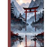 A4 Japanese Landscape Notebook College Ruled: Japanese Shrine | Torii Gate