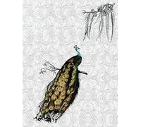 A4 Journal, Notitieboek, Dagboek: The Birds, Pauw 111 pagina's, gelinieerd