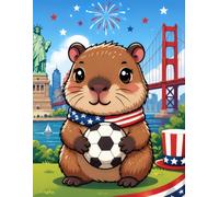 A4 Lined Notebook - Soccer/Football Fans - United States Edition: Capybara - Large Ruled Journal for School, Writing, Notes and Daily Use: Large A4 ... Journaling, Note-Taking, and Daily Writing