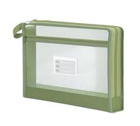 A4 Mesh Storage Pouch - Clear Double Layer Large Capacity Organizer, Durable Transparent Build, Smooth Zipper Closure Design, Lightweight Carry Structure | Student Document File Homework Test Papers