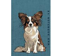 A4 Notebook 6mm: Papillon Dog Lined Exercise Book