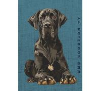 A4 Notebook 8mm: Black Great Dane Dog