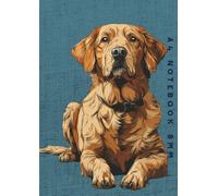 A4 Notebook 8mm: Red Golden Retriever Dog Lined Exercise Book