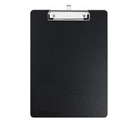 A4 Portablocco plastica, Portablocchi in Plastica con Pinza, Con ganci retrattili, per impiegati, studenti, insegnanti (31,5 cm x 22,5 cm) - Nero