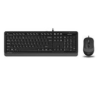 A4 TECH F1010 Q USB Tastiera multimediale turca FN + Ottico 1600DPI Nero/Grigio Mouse Set