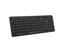 A4tech Tastiera Bluetooth e ricaricabile 2.4G (FBK27C AS) - Doppia connettività, tecnologia QuietKey, accoppiamento multi-dispositivo, copritasti ultra sottili, per Windows, Mac, iOS, Android