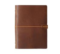 A5 A6 A7 Handmade Vintage Leather Cowhide Loose-leaf Notebook Ledger Travel Book Pocket Per scrivere e prendere appunti(A5-brown)