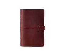 A5 A6 A7 Handmade Vintage Leather Cowhide Loose-leaf Notebook Ledger Travel Book Pocket Per scrivere e prendere appunti(A6-red)