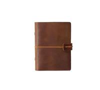 A5 A6 A7 Handmade Vintage Leather Cowhide Loose-leaf Notebook Ledger Travel Book Pocket Per scrivere e prendere appunti(A7-brown)