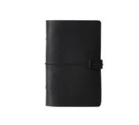 A5 A6 A7 Handmade Vintage Leather Cowhide Loose-leaf Notebook Ledger Travel Book Pocket Per scrivere e prendere appunti(A6-black)