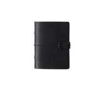 A5 A6 A7 Handmade Vintage Leather Cowhide Loose-leaf Notebook Ledger Travel Book Pocket Per scrivere e prendere appunti(A7-black)