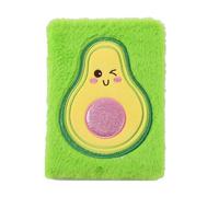 A5 Avocado Plush Diary Notebook Hardcover Writing Pad Journal Planner | Copertina in pelliccia sintetica, carta di qualità, foderata, 80 fogli o 160 pagine, per bambini, ragazze, donne, studenti