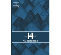 A5 Blank Notebook College Ruled for Students - School - Work - Journalling, plain small journal, 160 pages on white paper