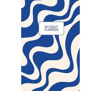 A5 Daily Planner Notebook - 150 Numbered Pages - Cobalt & Blue Wavy Minimalist Cover - Portable Productivity & Note Taking Journal (5.5 in x 8.5 in)