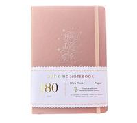 A5 Dot Notebook - Hardcover Dotted Journal, 180gsm Thick Paper, Silver Edges, Flat Lay Design, 3 Ribbons Per scrivere e prendere appunti