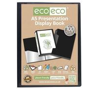 A5 Eco 100 Tascabile Nero Display Libro 50% Riciclato Cartella Presentazione +
