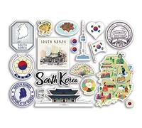 A5 Foglio Adesivo Corea del Sud Adesivi in vinile - Paesi di interesse Vacanze Timbro Mappa Estiva Bandiera Viaggi Città Dei Bagagli Scrapbooking #79023