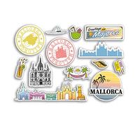 A5 foglio adesivo Maiorca vinile adesivi - Mallorca Island Stamp estate Spagna vacanza viaggio #78512