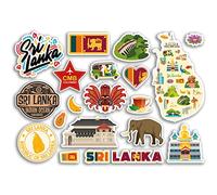 A5 foglio adesivo Sri Lanka adesivi in vinile - Asia Country Landmarks Holiday Stamp estate mappa bandiera viaggio città bagagli scrapbooking #79019