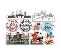 A5 Foglio di adesivi in vinile Amsterdam - City Paesi Bassi Punti di riferimento Culture Stamp Holland Holiday Travel #78505