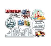 A5 Foglio di adesivi in vinile San Francisco - California Stamp Bridge City America US Holiday Travel #78500