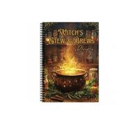 (A5)Halloween Witch's Stew Brews Recipes Journal 120 Pages Spiral Bound Perfect Gift for Witches Wizards