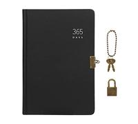 A5 Journal with Lock and Key for Men Women Vintage Notepad Journal with Lock Secret Diary Blank Writing Book Kraft Paper Personal Planner Travel Organizer for Home School Office, 5.5 x 8.2inch