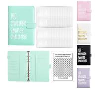 A5 Libro del Risparmio, AMONENZ Budget Binder, Ripstop Budget Planner, Agenda Risparmio con 100 Buste, pour Casa Scuola Ufficio, Verde