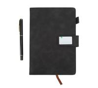 A5 Notebook PU Leather Cover Elegant Ruled Paper Journal with Ribbon Bookmark Smooth Writing Thick Paper Ink Proof Includes Gift Box and Pen for Office Travel School Work (Taccuino nero con scatola)