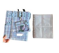A5 Photocard Binder Album Collect Book Vintage Denim Fabric 3inch Loose-Leaf Card Storage DIY Notebook Cover(Color 5)