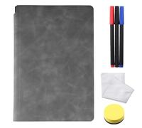 A5 Portatile Lavagna Bianca Cancellabile, Lavagnetta Bianca 24 x 16.5cm con 3 Penne, 1 Spugna, 1 Panno, Doppia Faccia per Studio, Bozza, Appunti, Non contiene magneti (Nero)