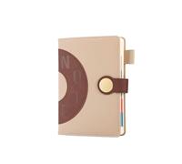 A5 - Punch Schedule Plan This Time Management Business Notebook-Schedule Book-Round Button-Brown