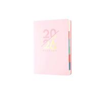 A5 - Punch Schedule This Time Management Business Notebook-Schedule Book - Color Matching Logo- Rosa
