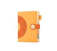 A5 - Punch Schedule This Time Management Business Notebook-Schedule Book-Round Button-Orange