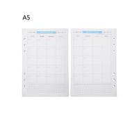 A5 Refill Papers for A5 Loose-leaf Notebook 6-ring Binder Planner Journal Diary 40 Sheets Weekly/Monthly/Gridded Papers
