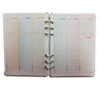 A5 Refill - Weekly Planner Without Date - Paper 120gr 6 Holes 5.8"x8" 15x20cm ricarica ricambio agenda organiser planner quaderno ad anelli