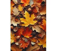 A5 size (5.8 x 8.3 in) 100 page lined notebook - Autumn Leaves