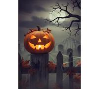 A5 squared notebook, halloween night, Cuaderno A4 cuadriculado, noche de halloween 120 hojas