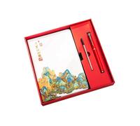 A5 - Taccuino "Mille miglia di montagne e fiumi", set da 3 pezzi, colore: bianco