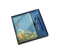 A5 - Taccuino mille miglia di montagne e fiumi, set da 3 pezzi, colore: blu fumo