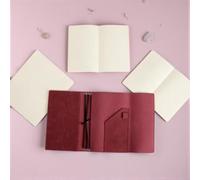 A5 Vegan Leather - Set di diari a 3 pieghe, copertina con scomparti per | Set completo di diario A5: copertina a tre ante in pelle vegana, 3 quaderni di ricarica, slot per schede, portapenne