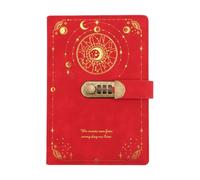 A5 Vintage Diary with Lock, Daily Journal with Lock In PU Leather, Goal Setting Notebook | Lockable Privacy Notebook | For Kids Adults Teenagers Writers Students Travel Birthday Holiday Home Office