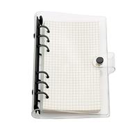 A6 A5 6-fori colorato PVC copertina rotonda anello View raccoglitore con chiusura a bottone a pressione cartella file (Black Ink, A6 mini set)